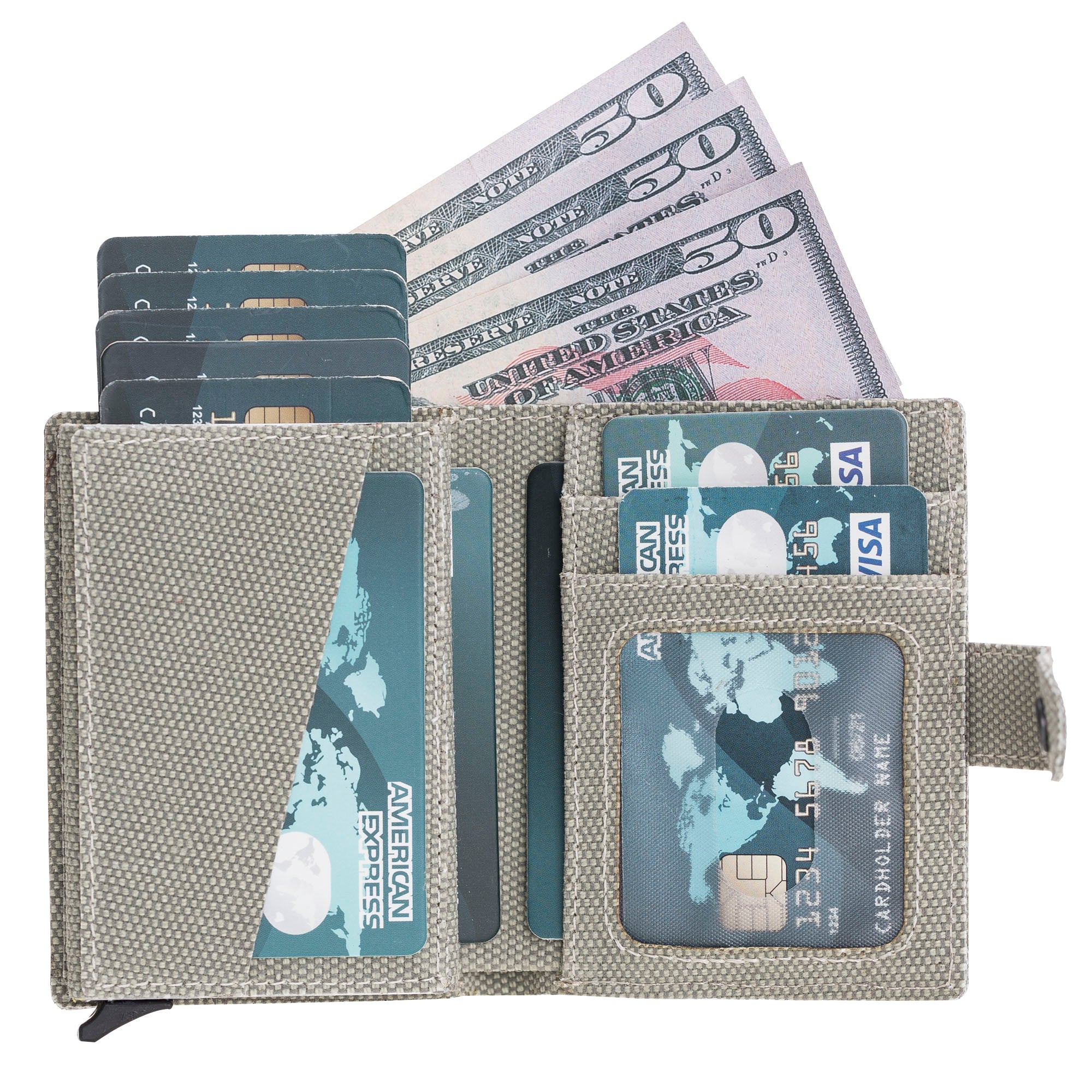 Mechanismed Card Holder-Vegan Leather