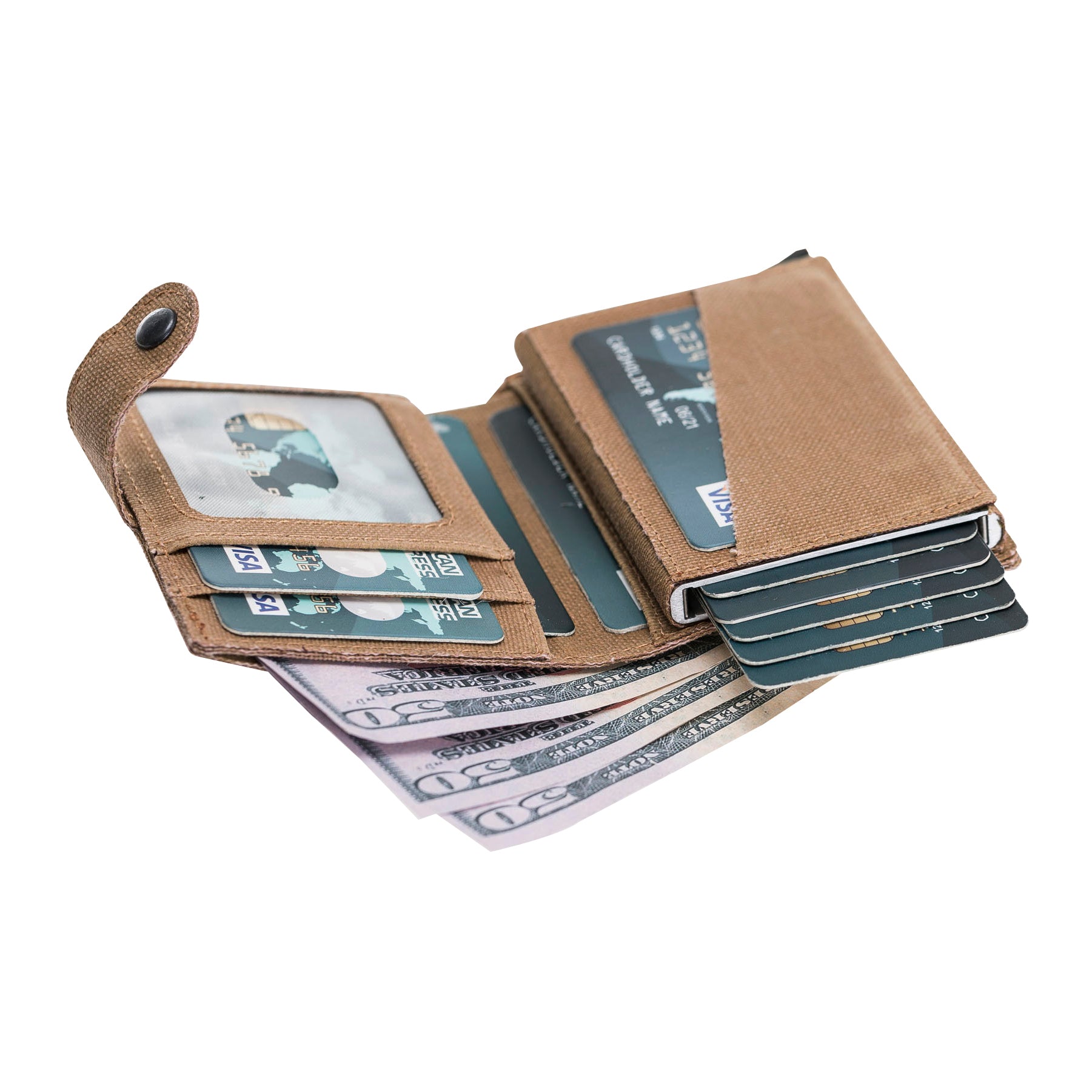Mechanismed Card Holder-Vegan Leather