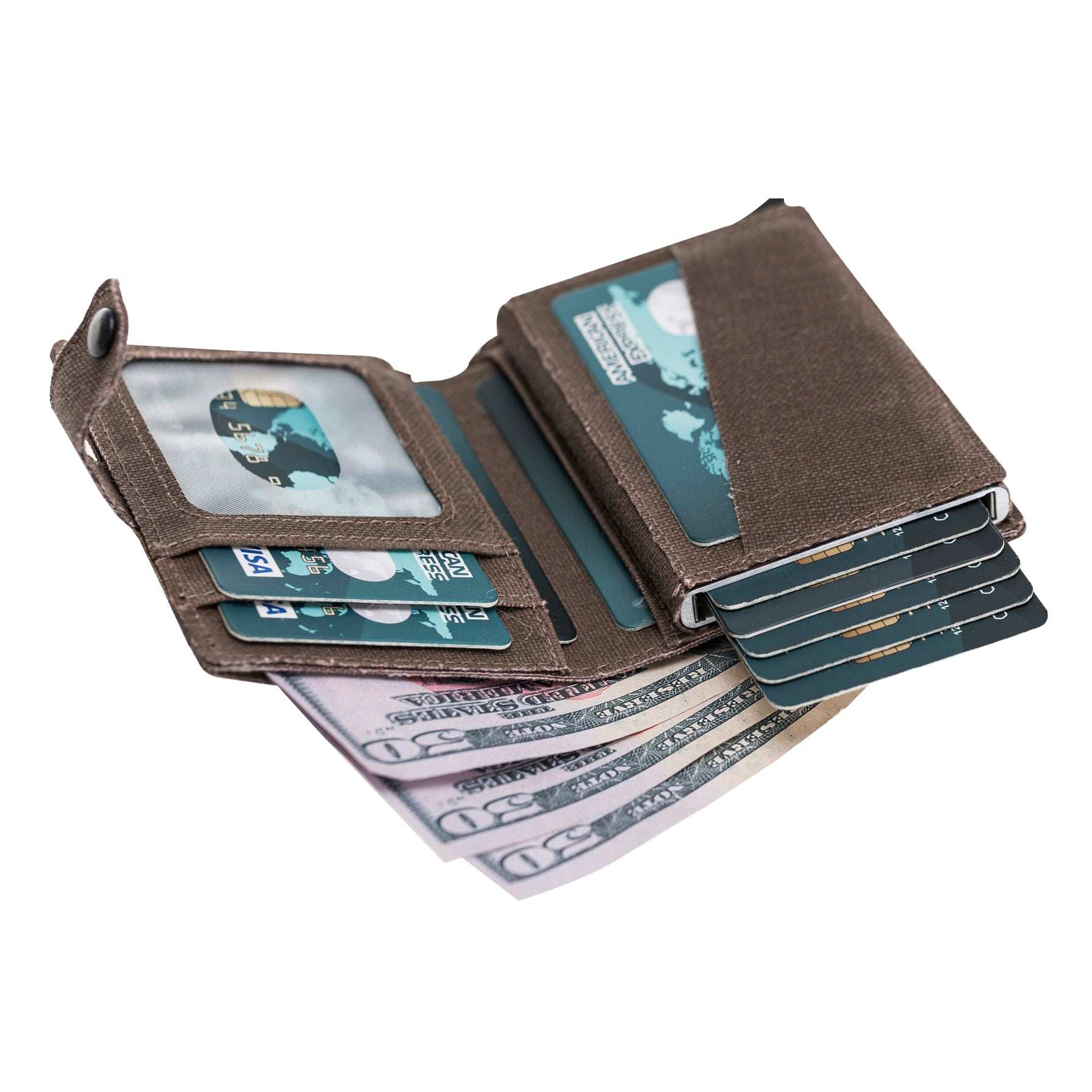Mechanismed Card Holder-Vegan Leather