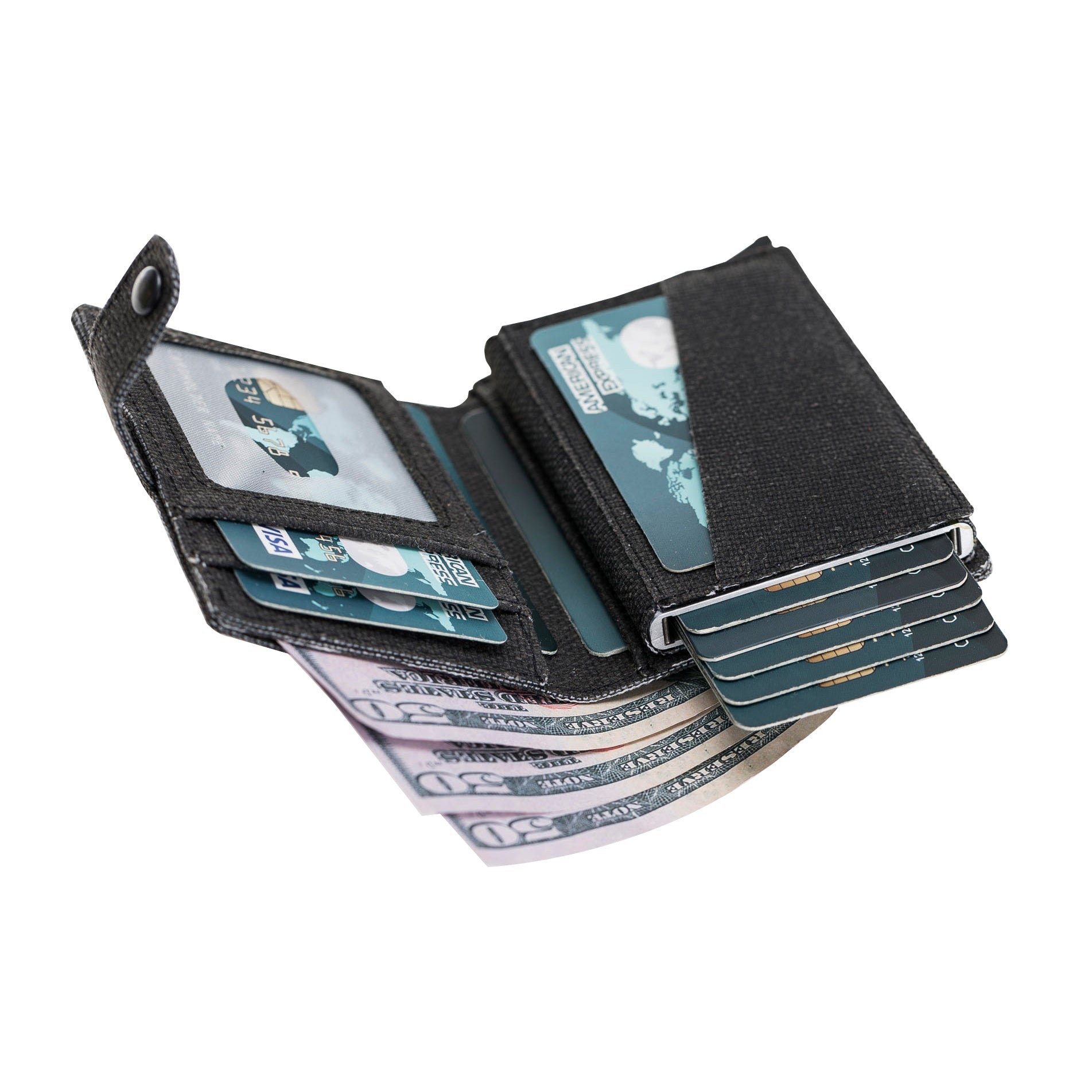 Mechanismed Card Holder-Vegan Leather