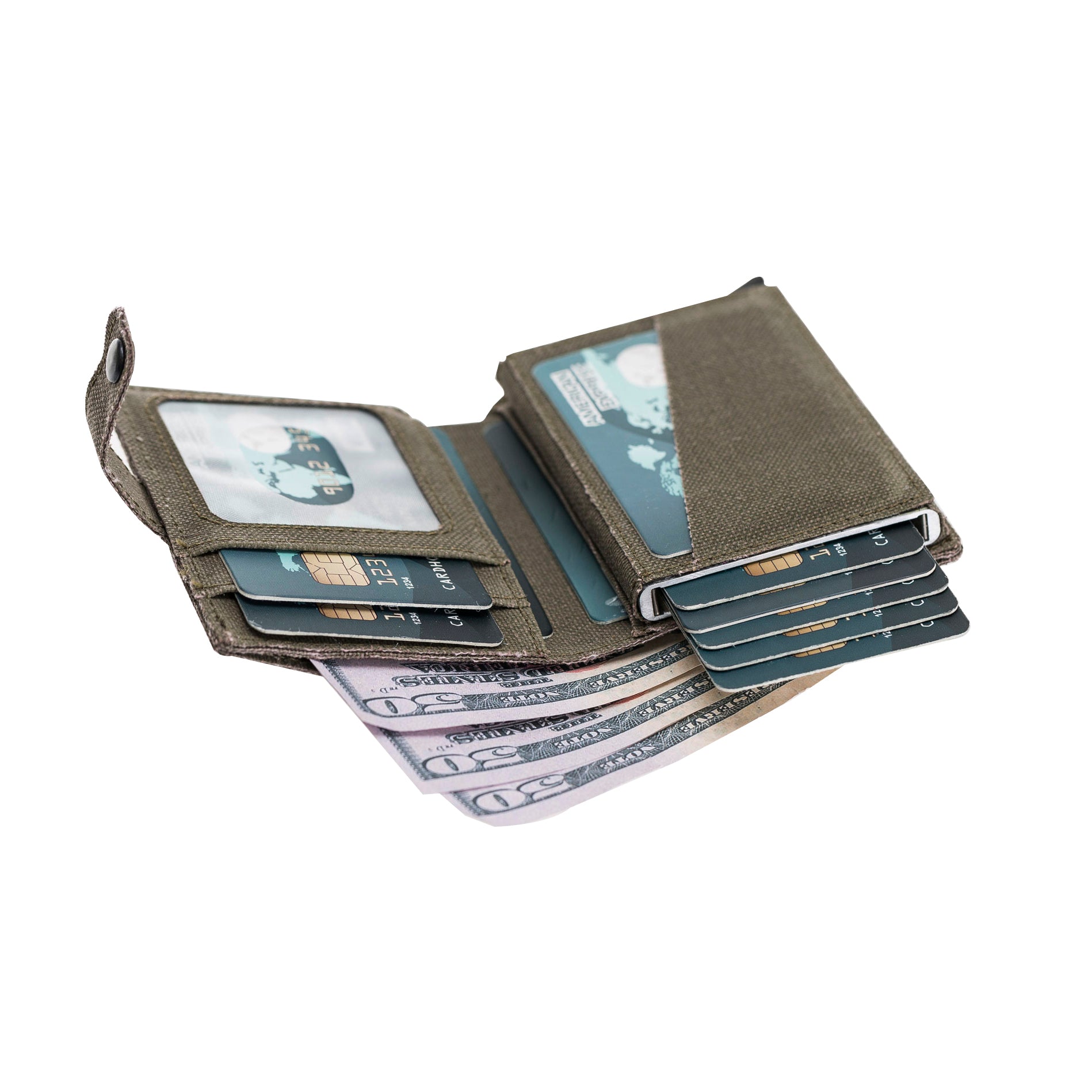 Mechanismed Card Holder-Vegan Leather