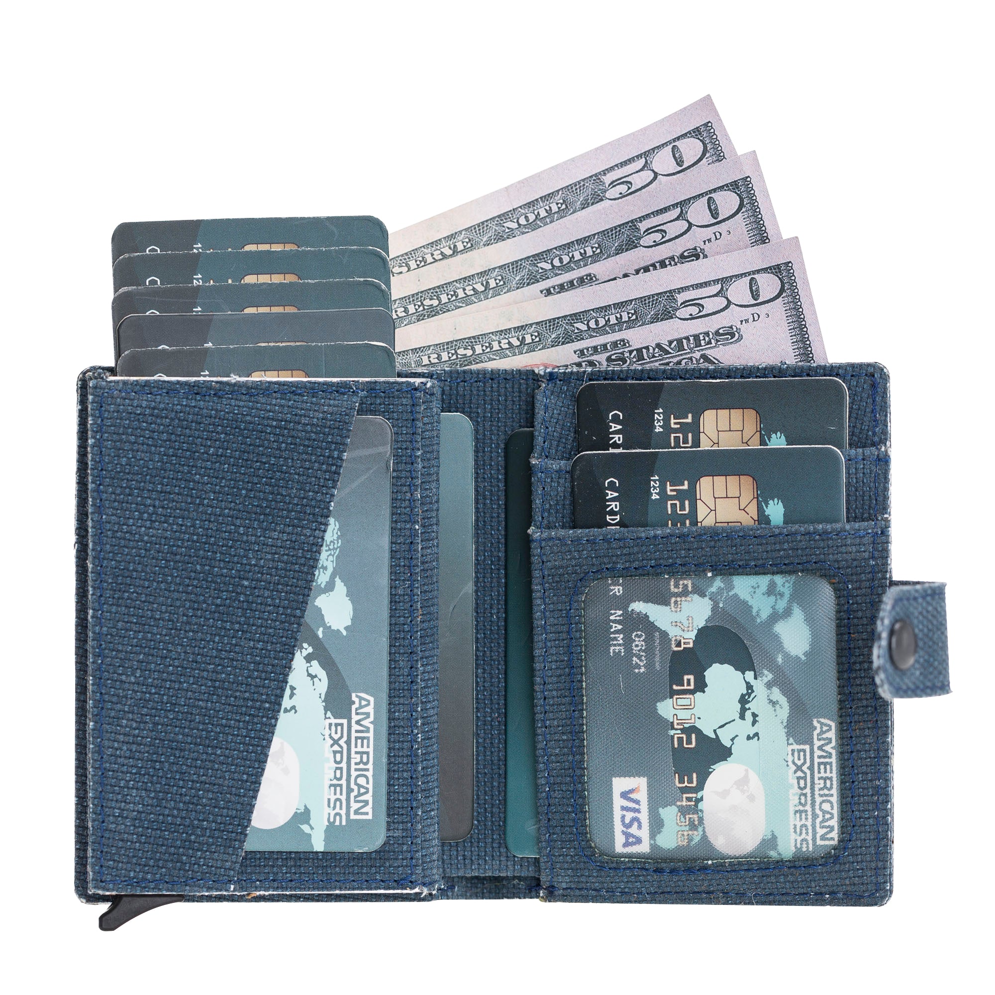 Mechanismed Card Holder-Vegan Leather