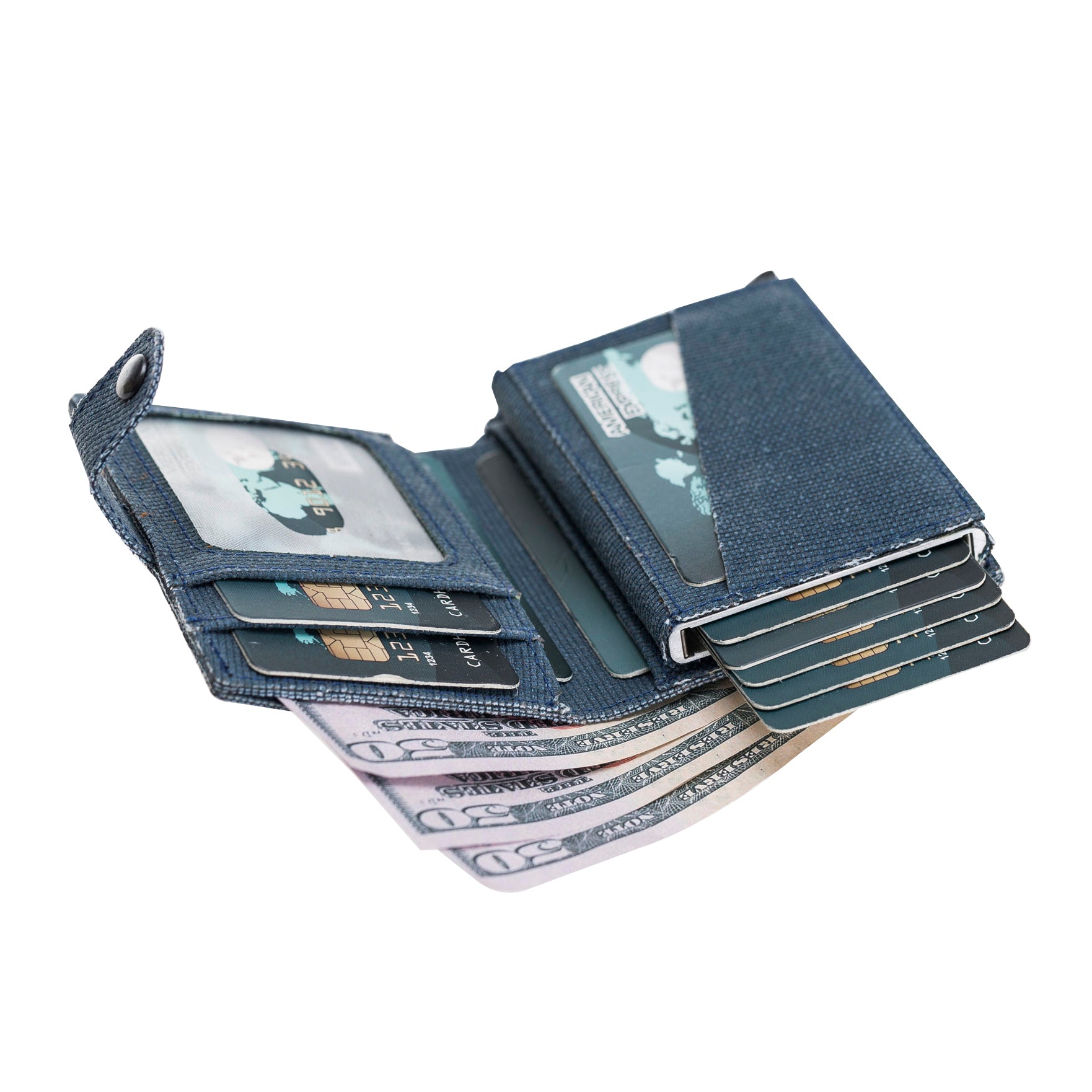 Mechanismed Card Holder-Vegan Leather
