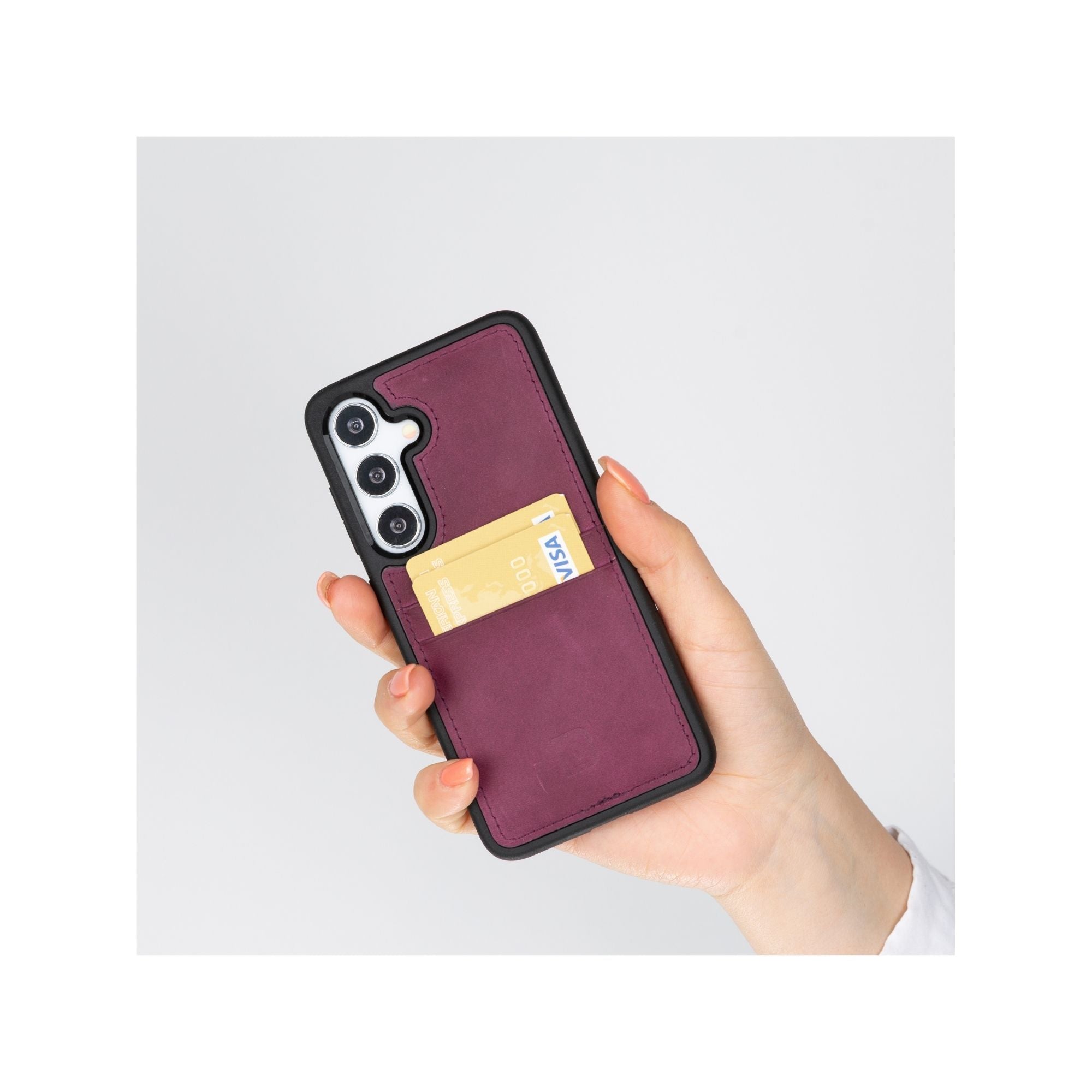 Samsung Galaxy S24 Series Leather Case with Card Holder - FXCP