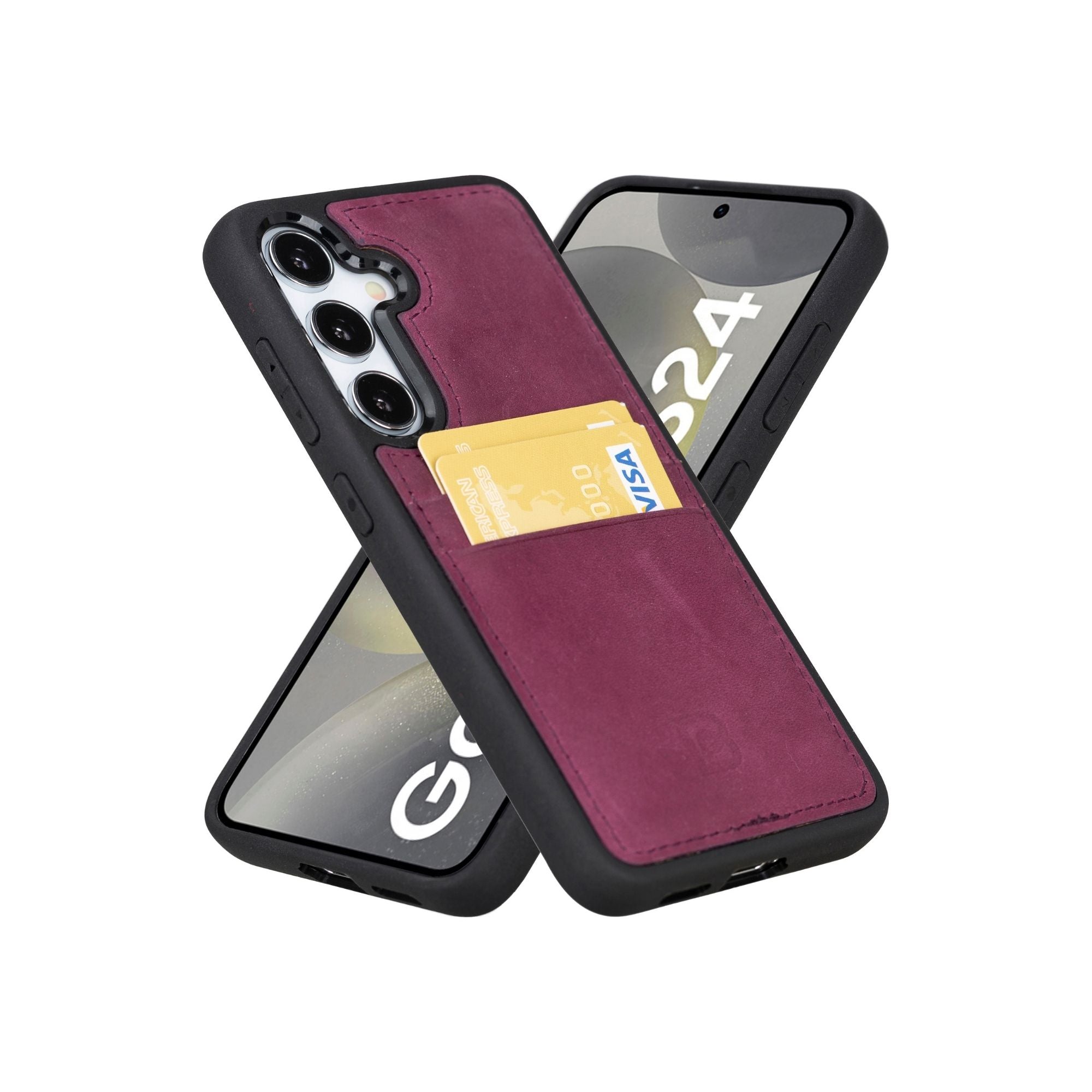 Samsung Galaxy S24 Series Leather Case with Card Holder - FXCP