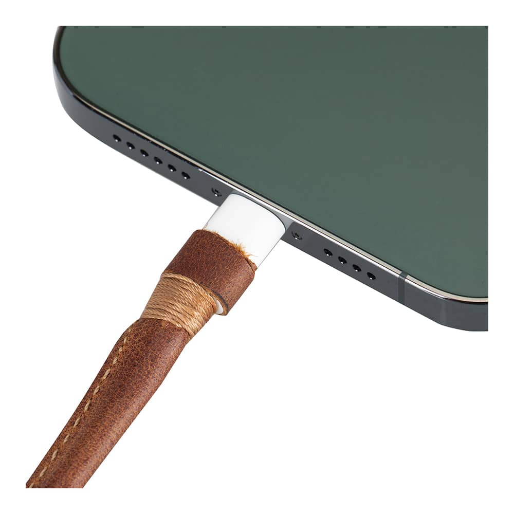 Leather Covered Original Apple Data/Charging Cable ( Cable Included )