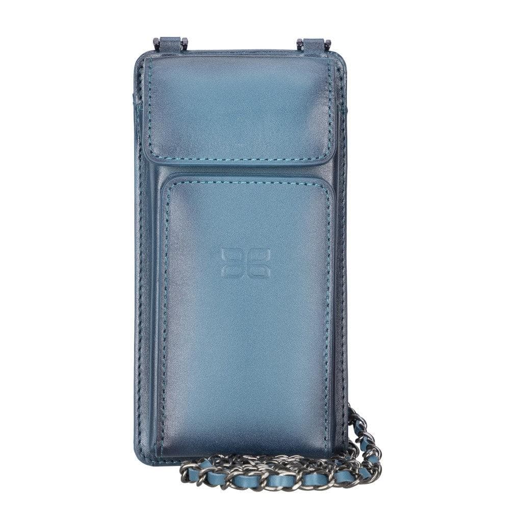 Avjin Shoulder Strap Genuine Leather Wallet Phone Case up to 6.9"