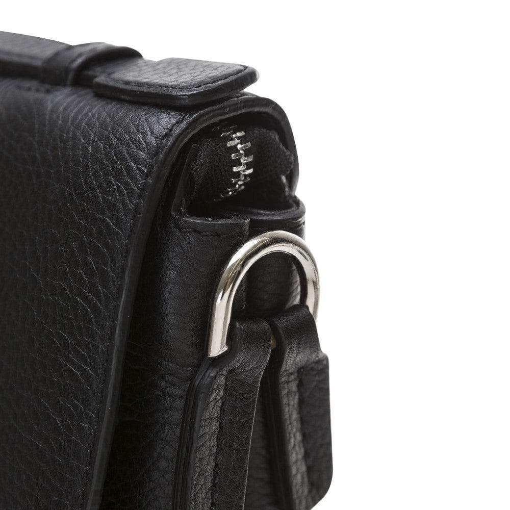 11'' Scorpi Leather Man Hand Bag Black Bouletta