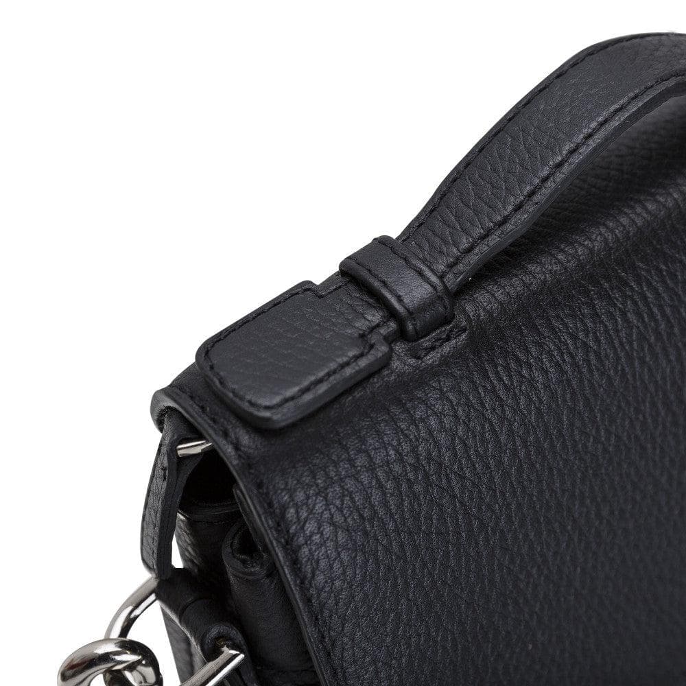 11'' Scorpi Leather Man Hand Bag Black Bouletta