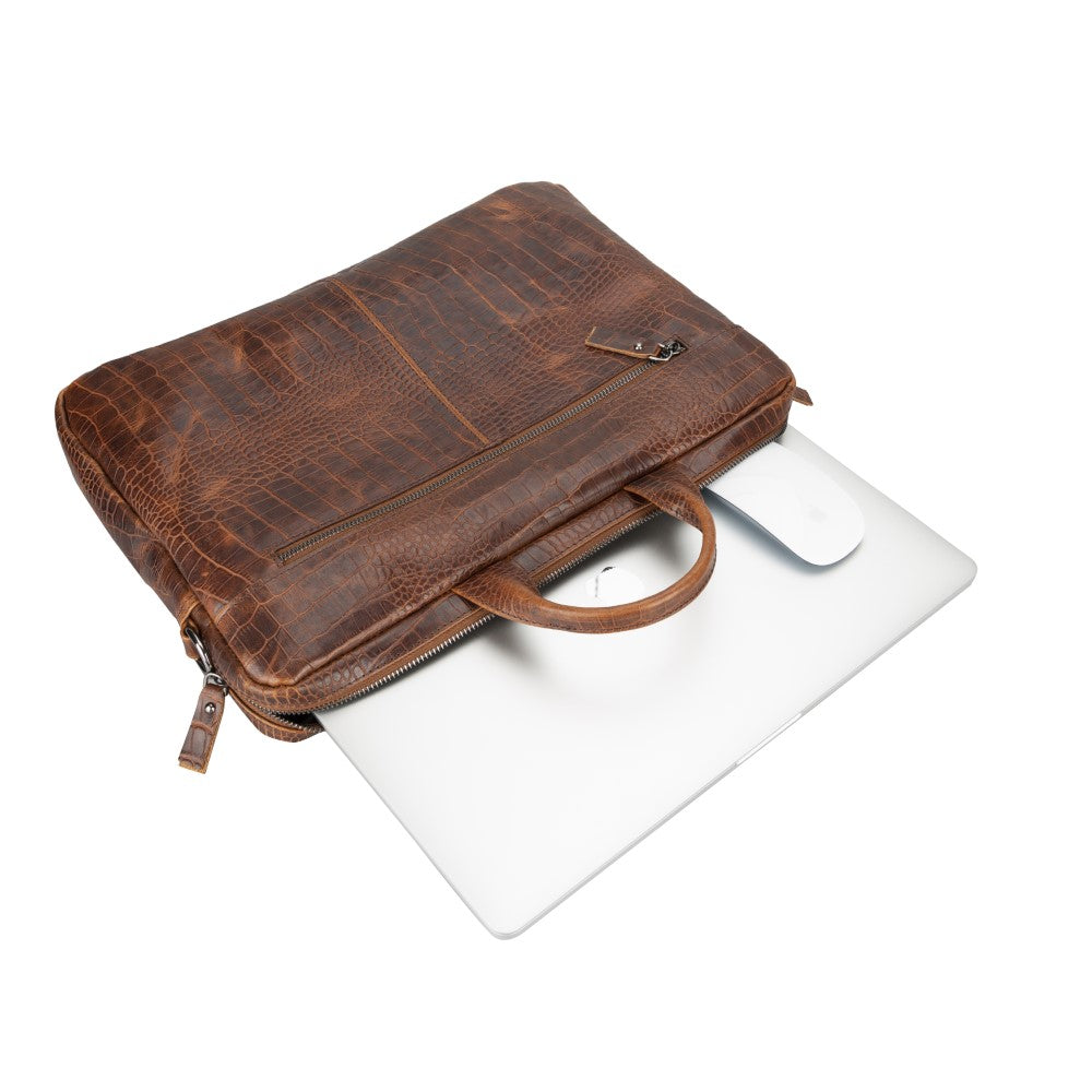 Apollo Croco Leather Laptop Bag