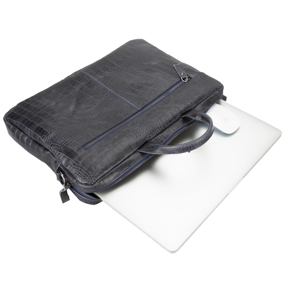 Apollo Croco Leather Laptop Bag