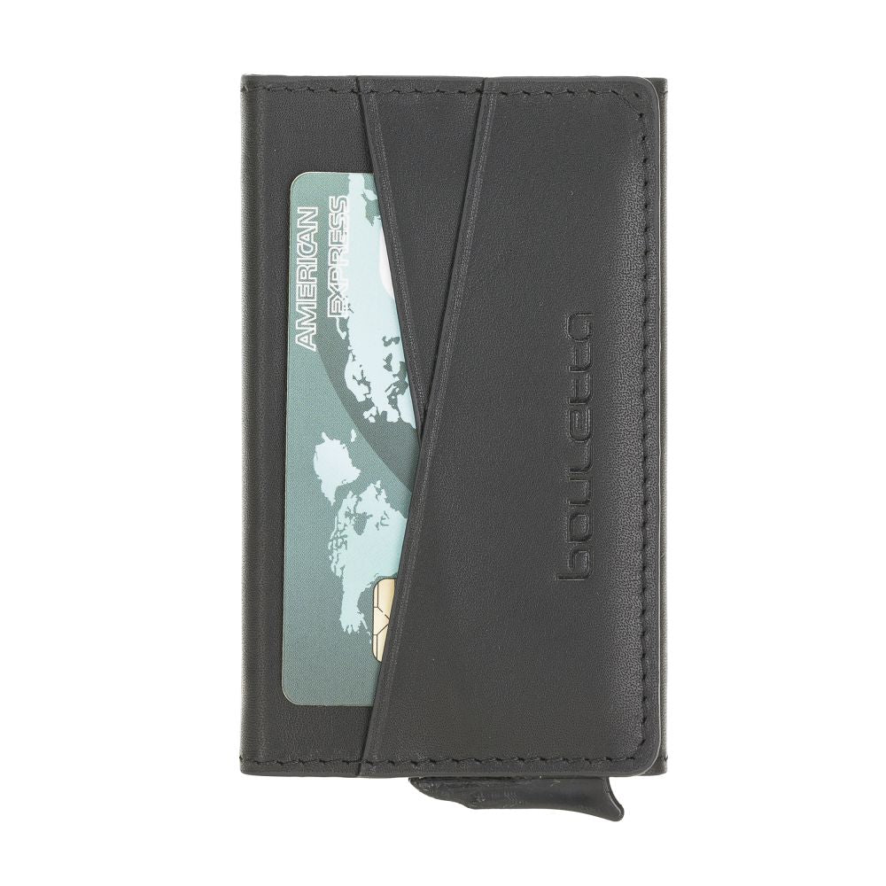 Austin Leather Mechanism Card Holder with RFID