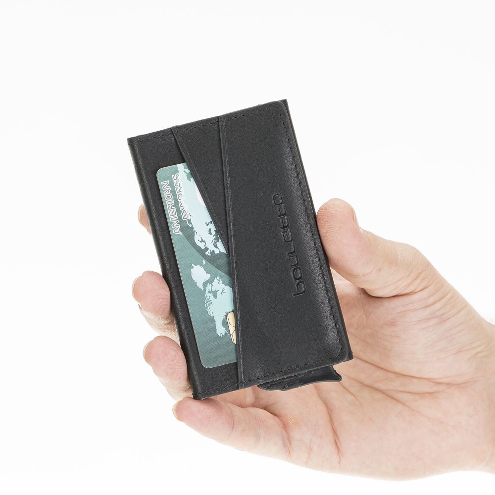 Austin Leather Mechanism Card Holder with RFID