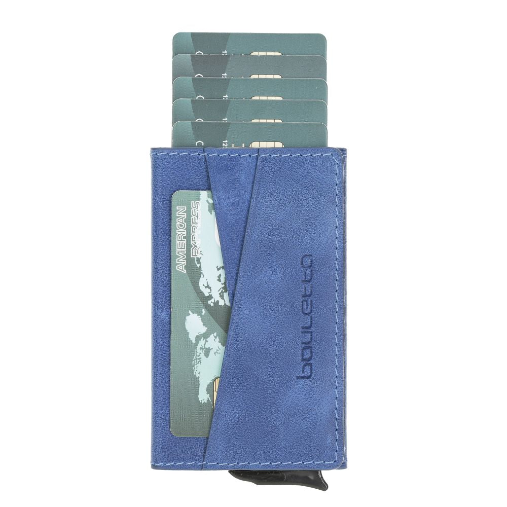 Austin Leather Mechanism Card Holder with RFID