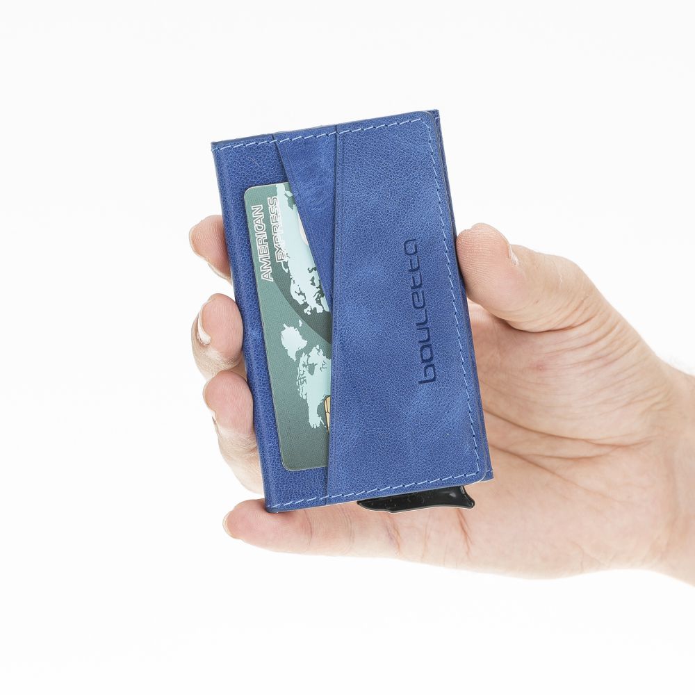 Austin Leather Mechanism Card Holder with RFID