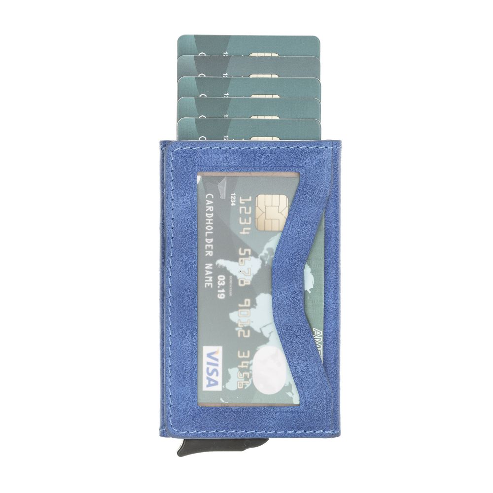 Austin Leather Mechanism Card Holder with RFID
