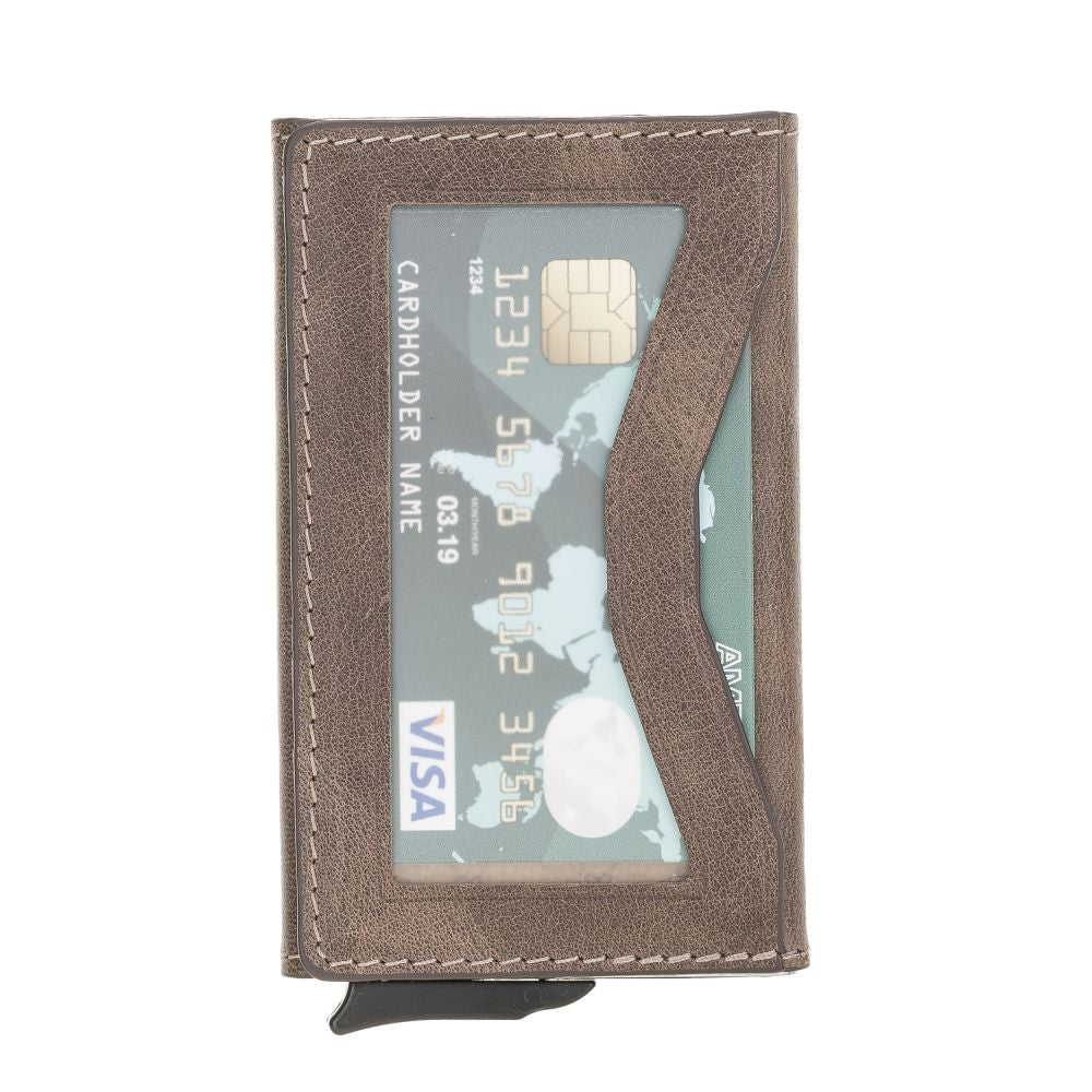 Austin Leather Mechanism Card Holder with RFID