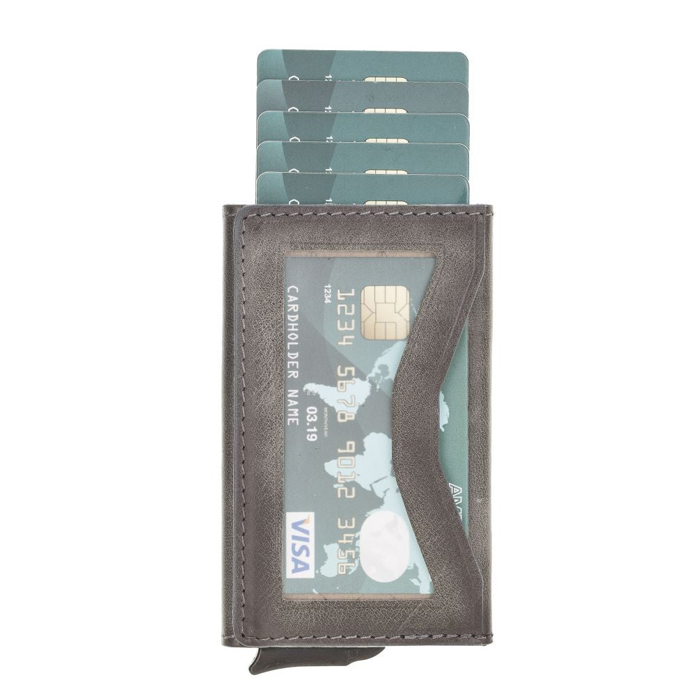 Austin Leather Mechanism Card Holder with RFID