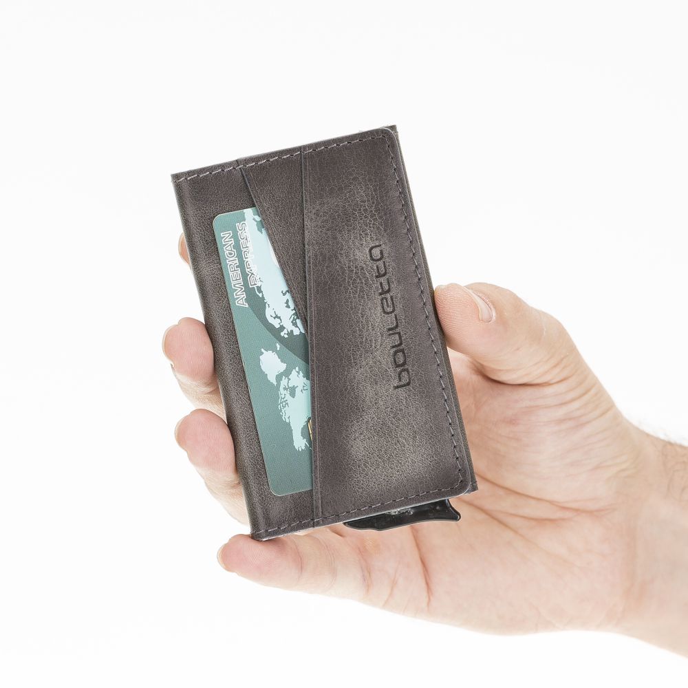 Austin Leather Mechanism Card Holder with RFID