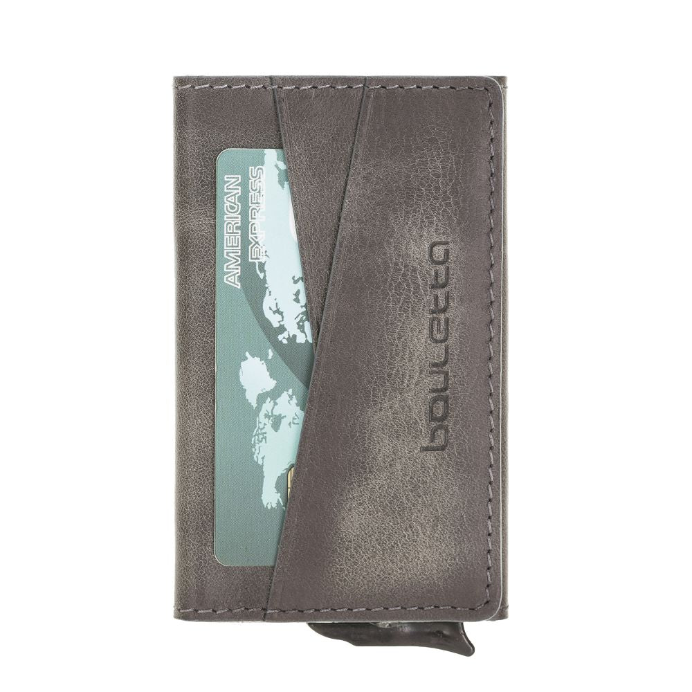 Austin Leather Mechanism Card Holder with RFID