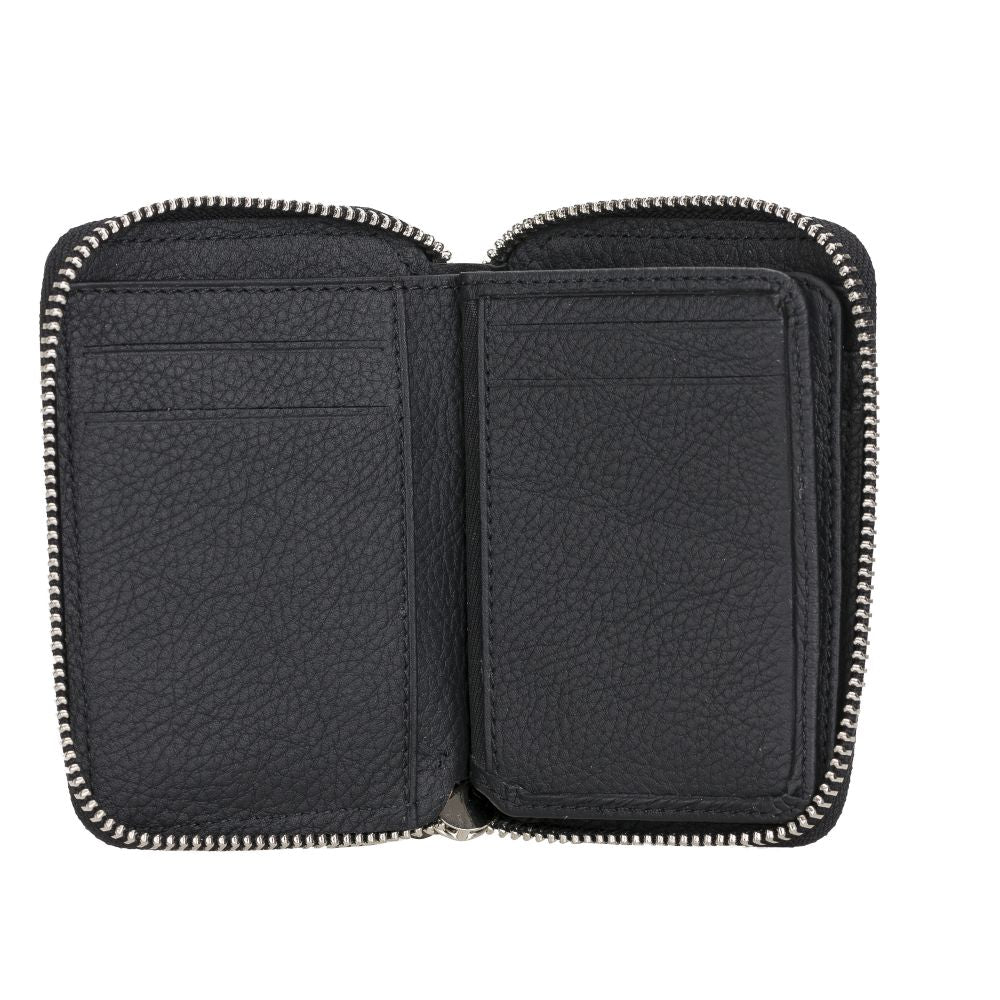 Elvis Leather Credit Card Holder - Zip Wallet Type