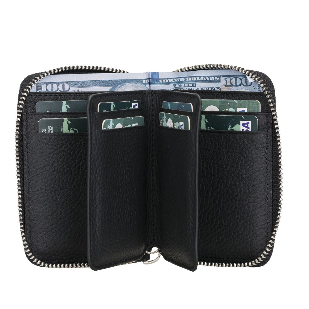 Elvis Leather Credit Card Holder - Zip Wallet Type