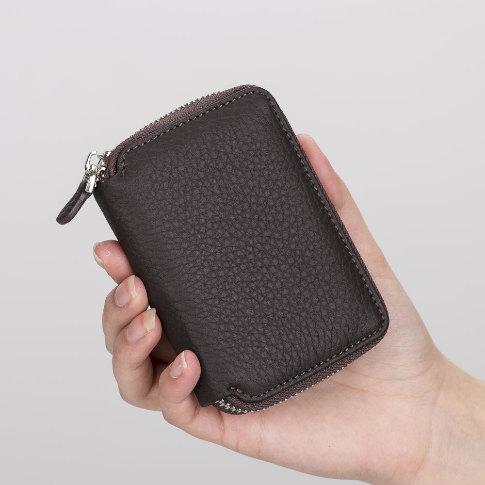 Elvis Leather Credit Card Holder - Zip Wallet Type