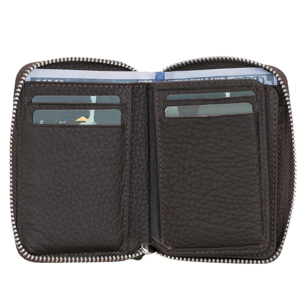 Elvis Leather Credit Card Holder - Zip Wallet Type