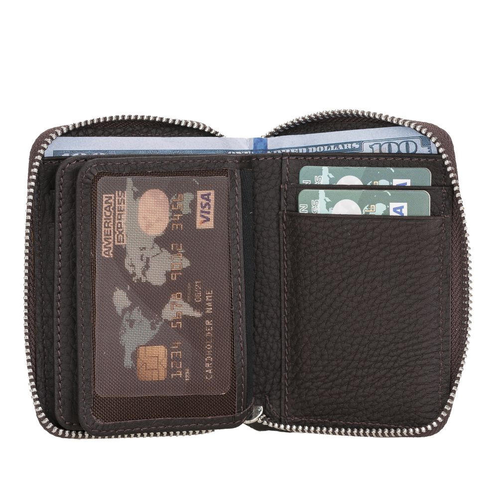 Elvis Leather Credit Card Holder - Zip Wallet Type