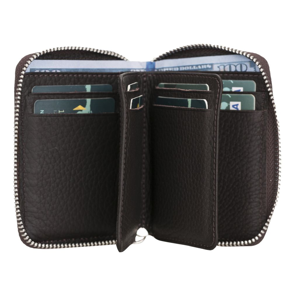 Elvis Leather Credit Card Holder - Zip Wallet Type