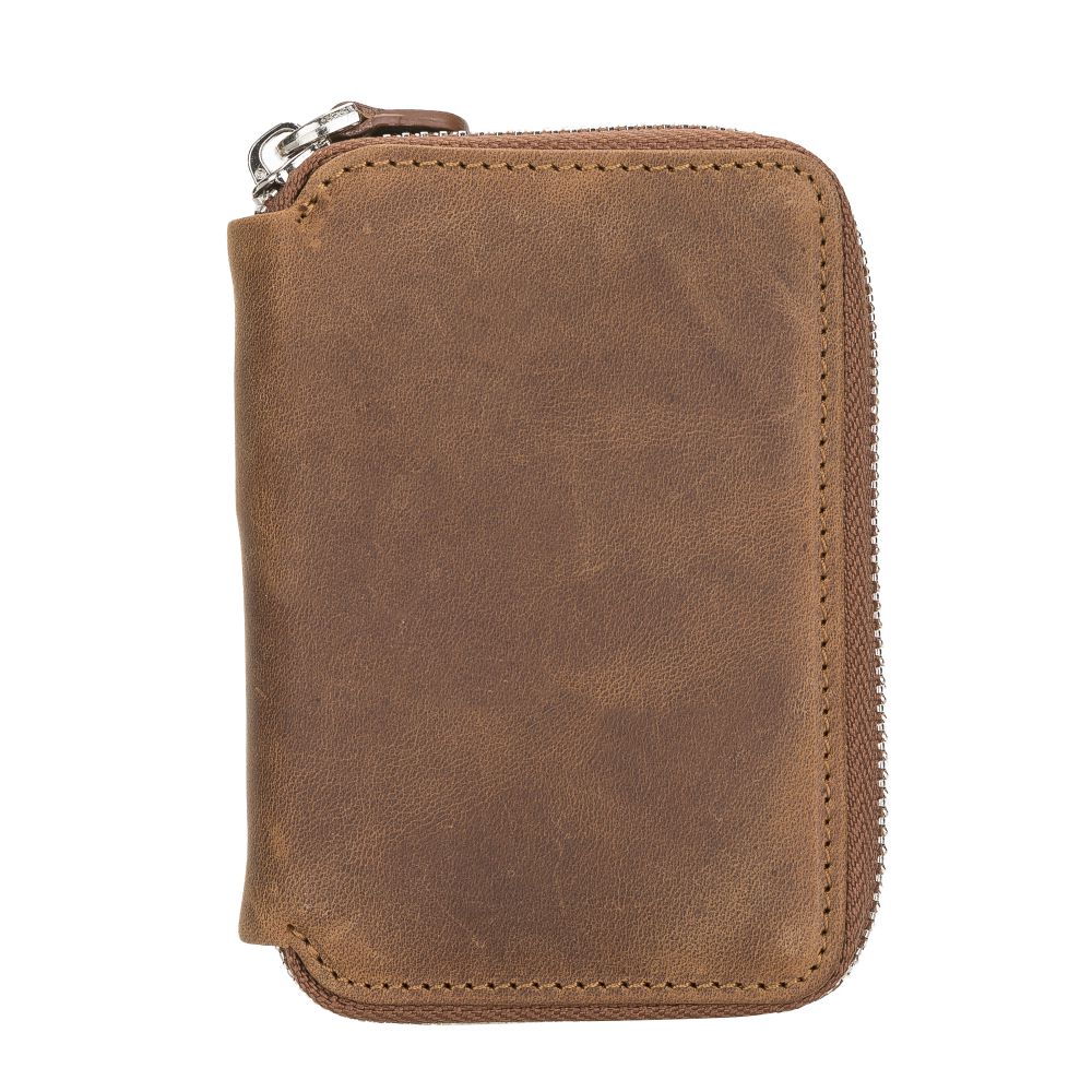 Elvis Leather Credit Card Holder - Zip Wallet Type