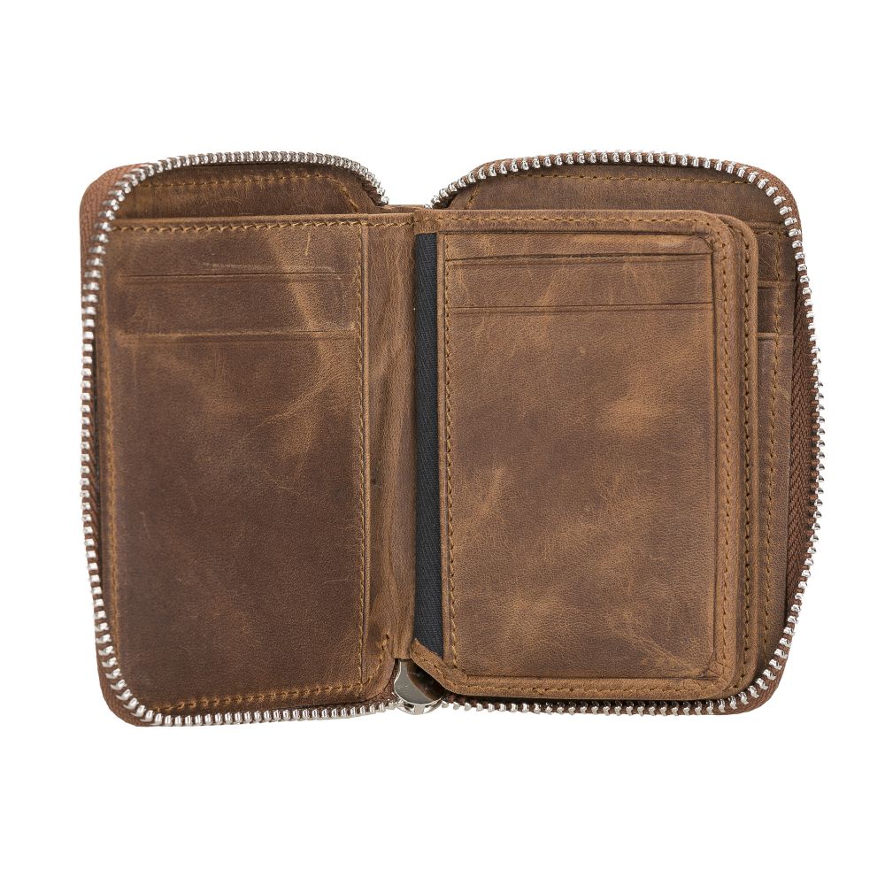 Elvis Leather Credit Card Holder - Zip Wallet Type