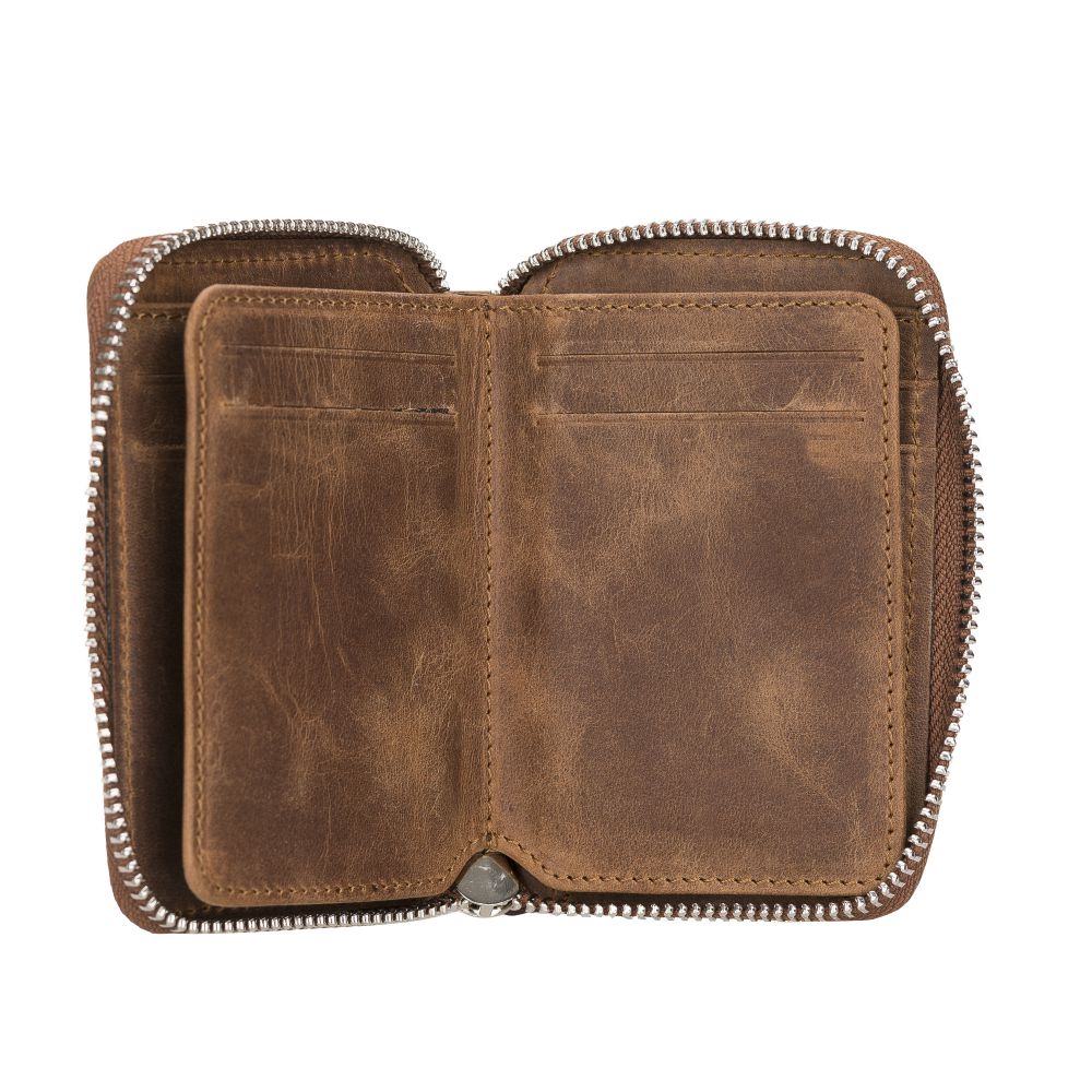 Elvis Leather Credit Card Holder - Zip Wallet Type