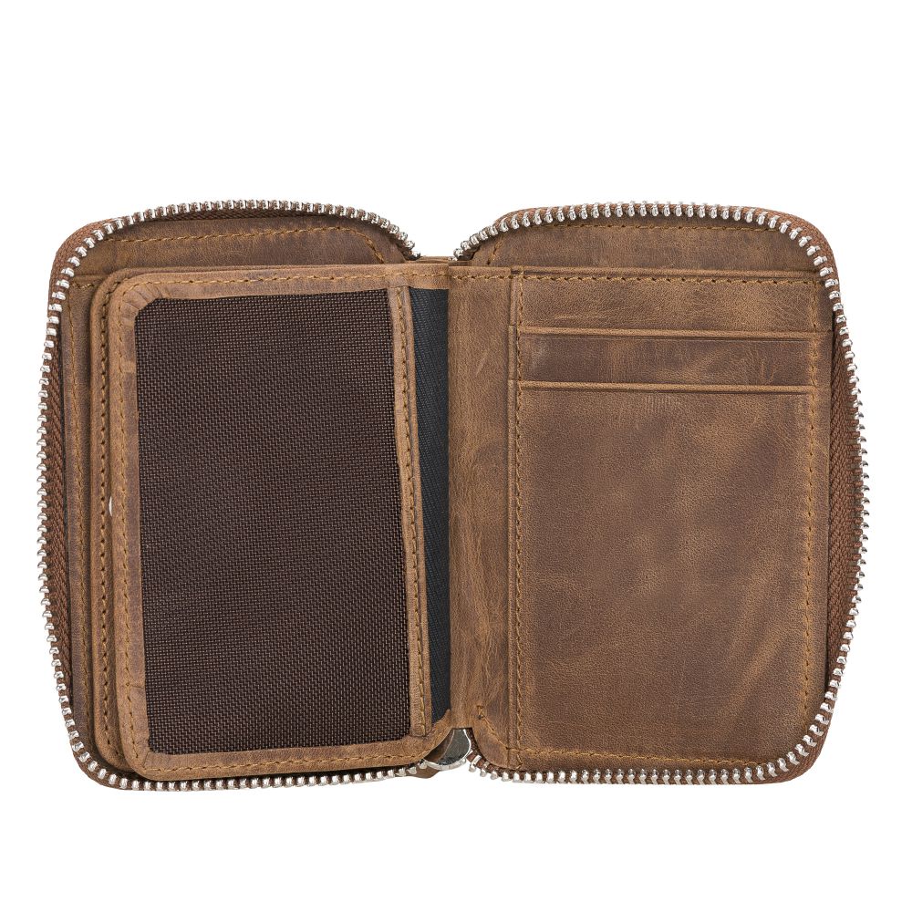 Elvis Leather Credit Card Holder - Zip Wallet Type
