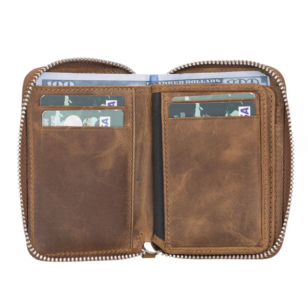 Elvis Leather Credit Card Holder - Zip Wallet Type