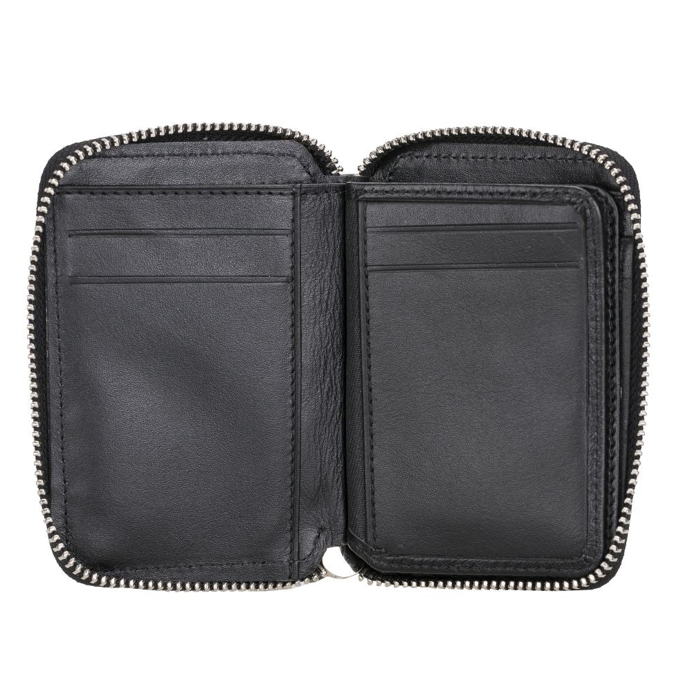 Elvis Leather Credit Card Holder - Zip Wallet Type