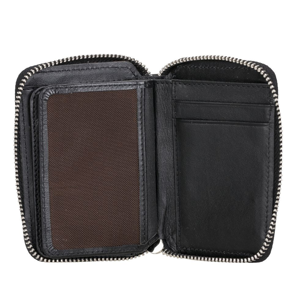 Elvis Leather Credit Card Holder - Zip Wallet Type