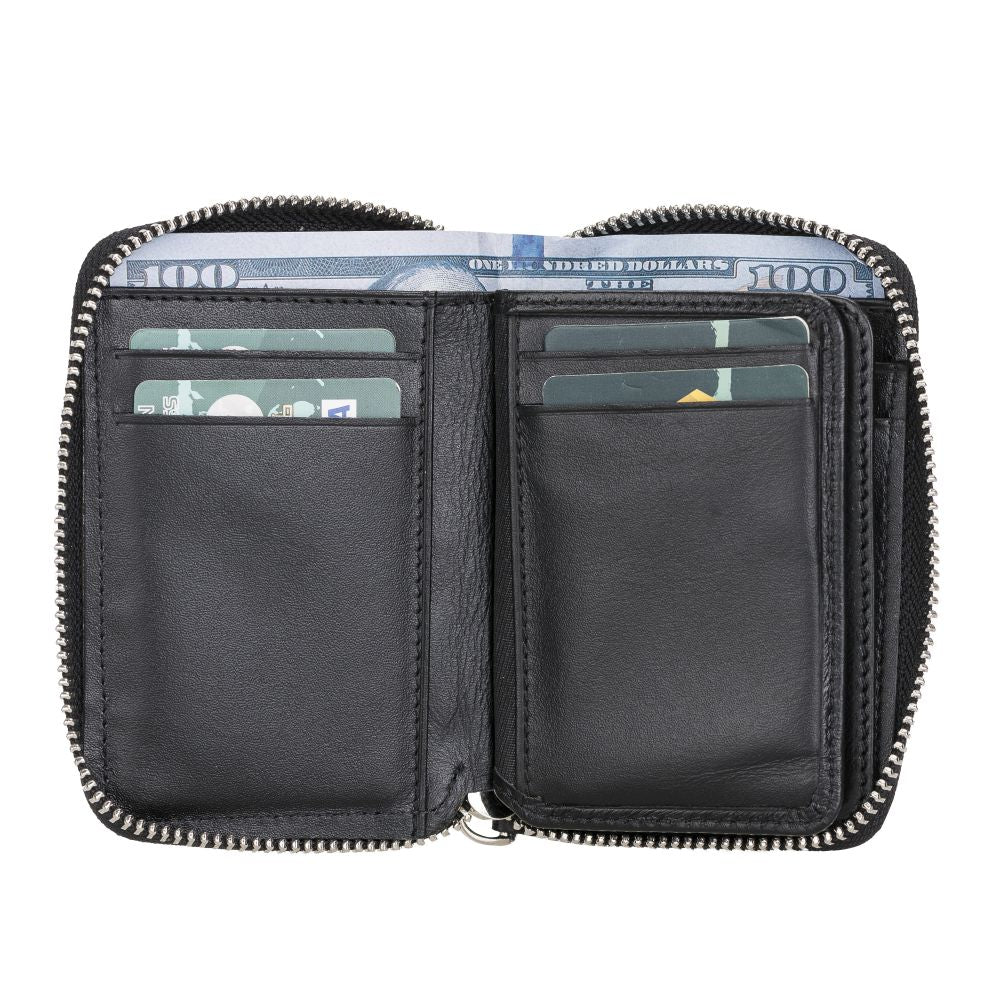 Elvis Leather Credit Card Holder - Zip Wallet Type
