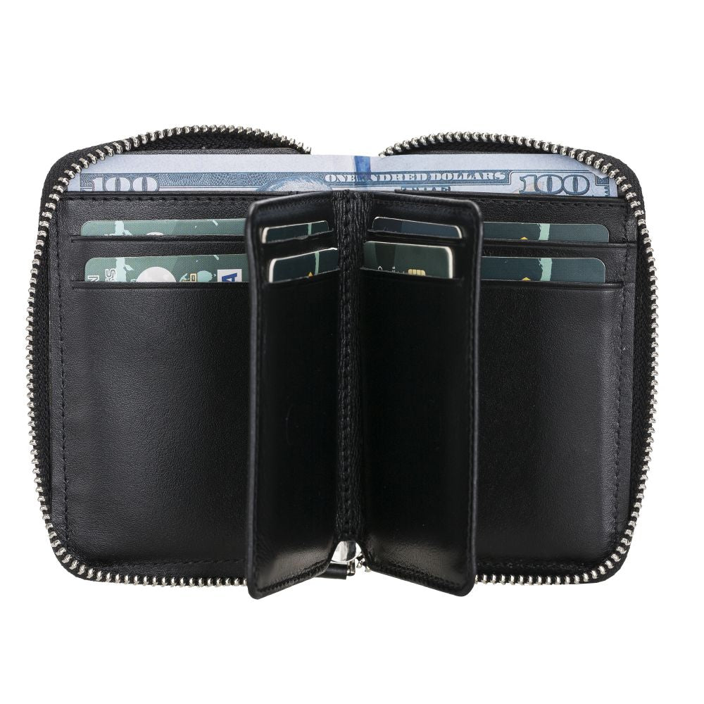 Elvis Leather Credit Card Holder - Zip Wallet Type