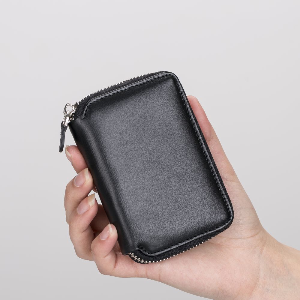 Elvis Leather Credit Card Holder - Zip Wallet Type