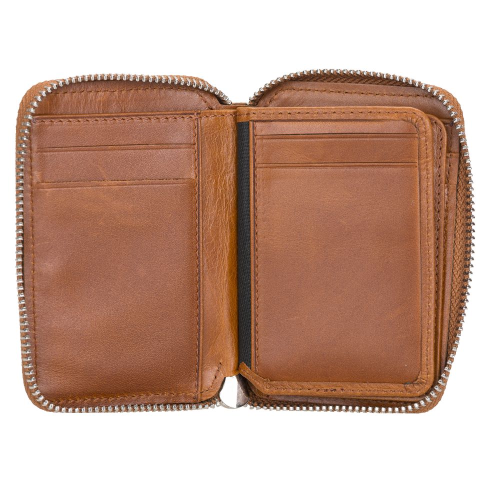 Elvis Leather Credit Card Holder - Zip Wallet Type