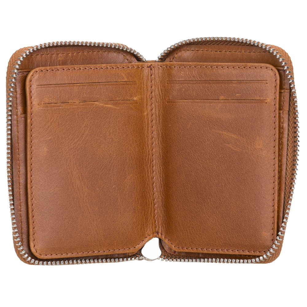 Elvis Leather Credit Card Holder - Zip Wallet Type