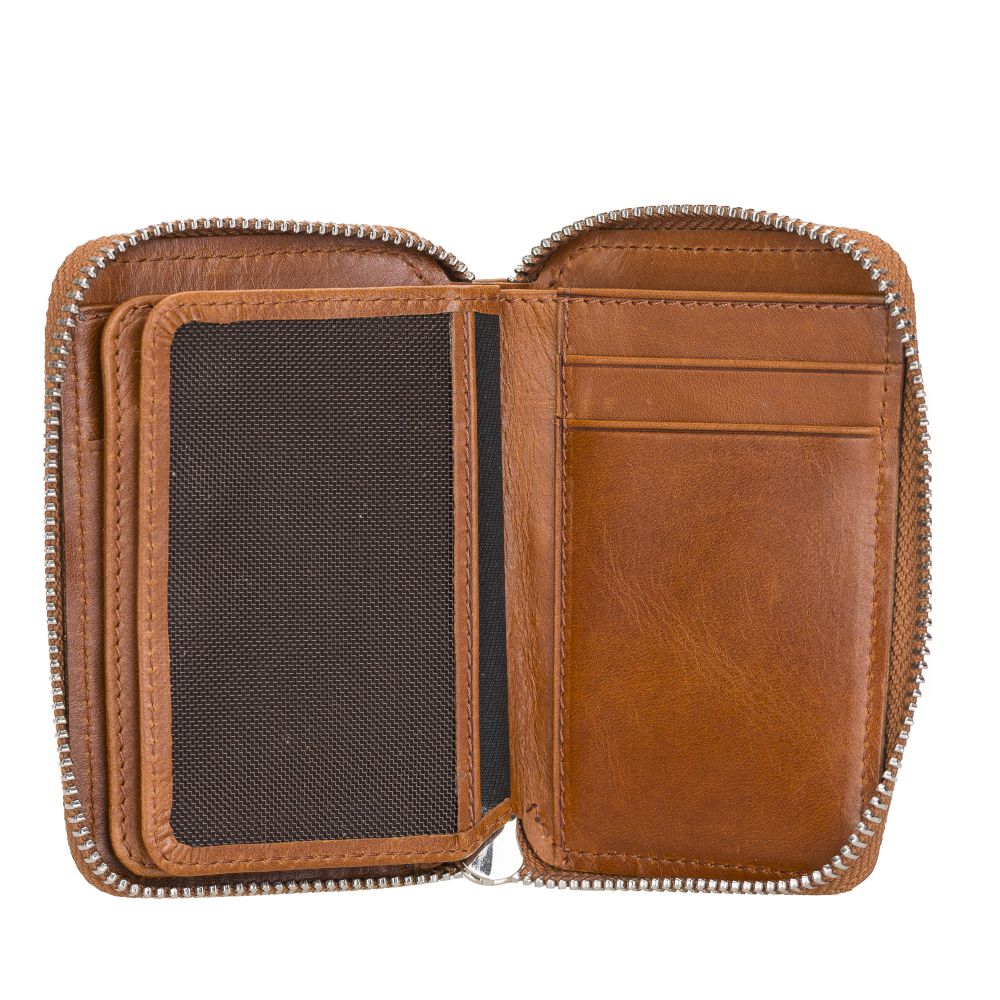 Elvis Leather Credit Card Holder - Zip Wallet Type