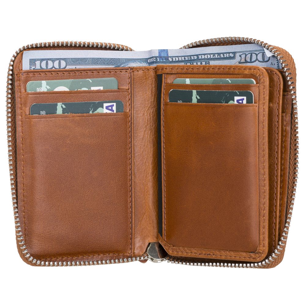 Elvis Leather Credit Card Holder - Zip Wallet Type