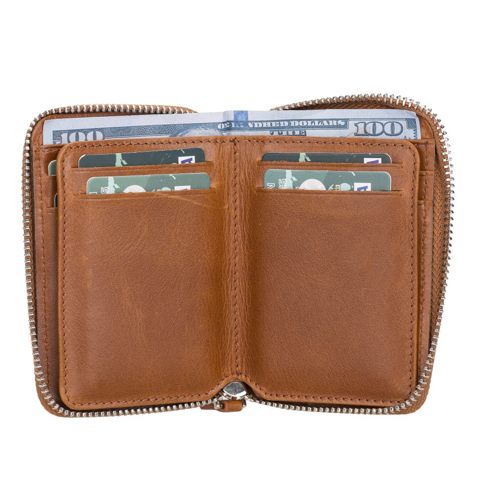 Elvis Leather Credit Card Holder - Zip Wallet Type
