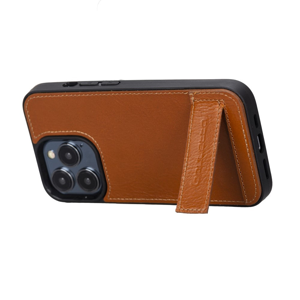 Flexible Back Cover Base - Flexible Leather Back Cover Case with Stand for iPhone 13 Series