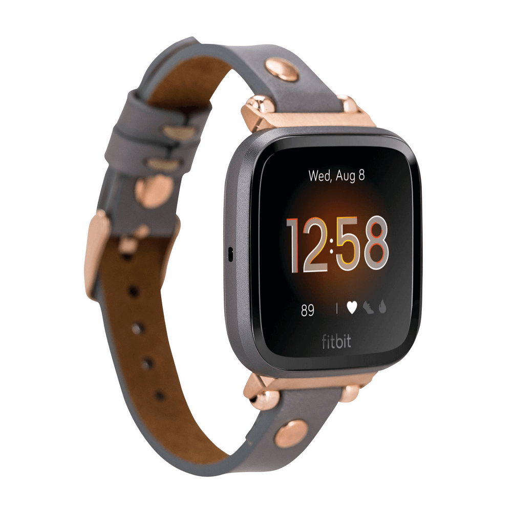 Genuine Leather Watch Band for Fitbit Versa 2 - Ferro