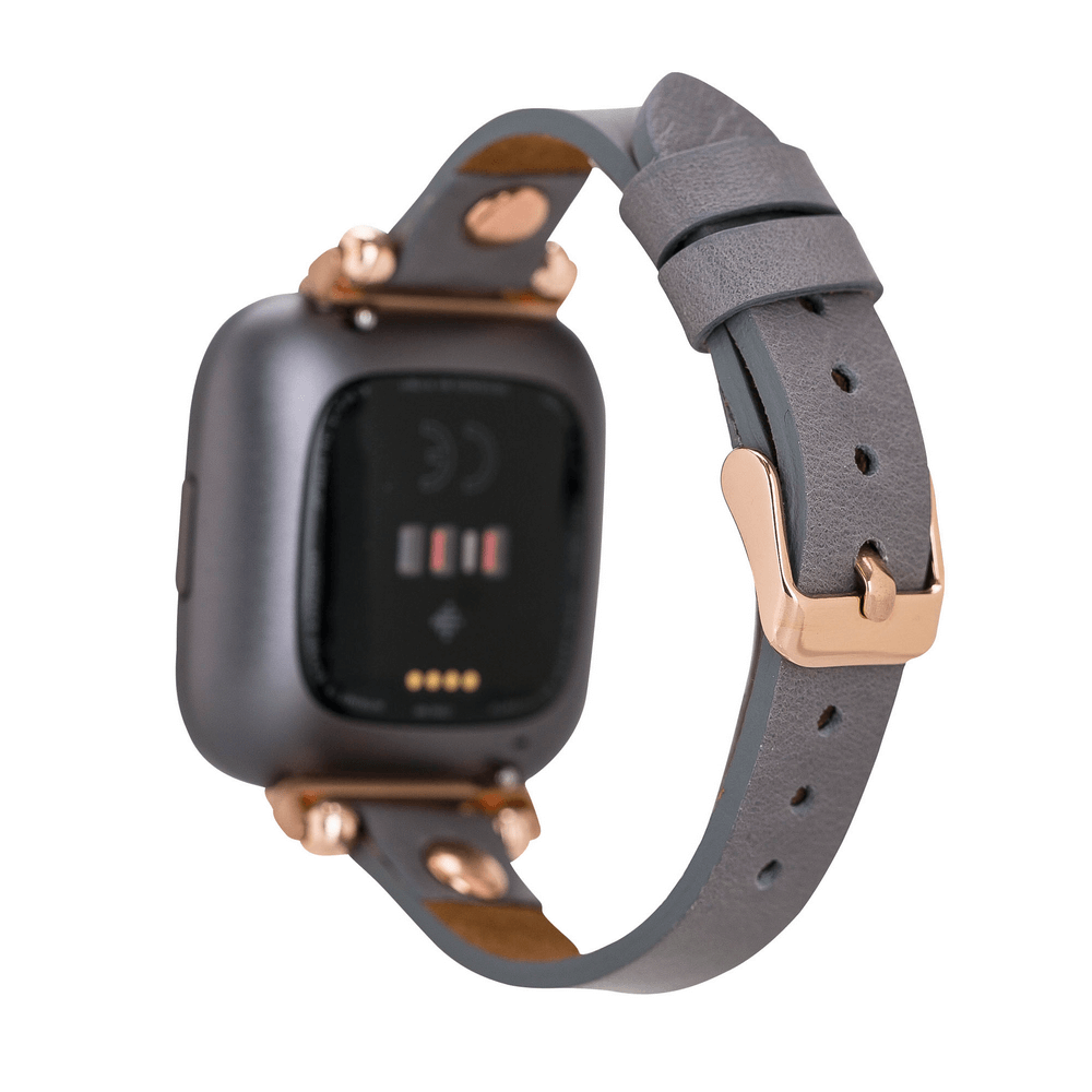 Genuine Leather Watch Band for Fitbit Versa 2 - Ferro