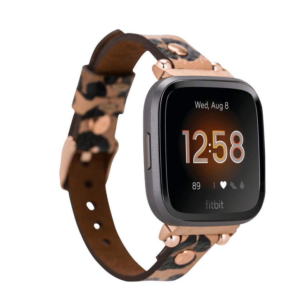 Genuine Leather Watch Band for Fitbit Versa 2 - Ferro