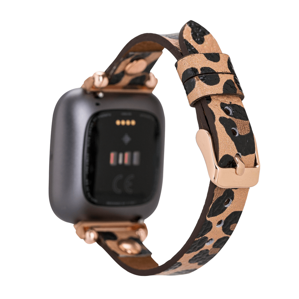 Genuine Leather Watch Band for Fitbit Versa 2 - Ferro